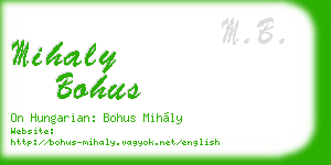 mihaly bohus business card